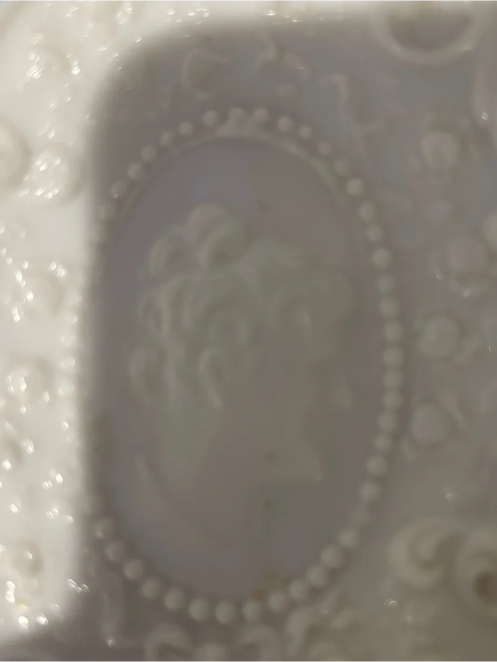 Ornate Cream Cameo Vanity Tray - Decorative Resin Accent